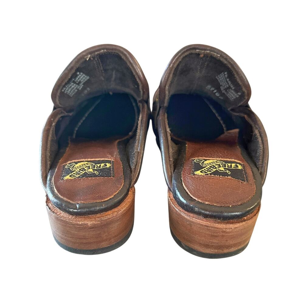 Freebird by Steven Muse Studded Leather Mules - Brown-Black - 9 - Picture 7 of 9